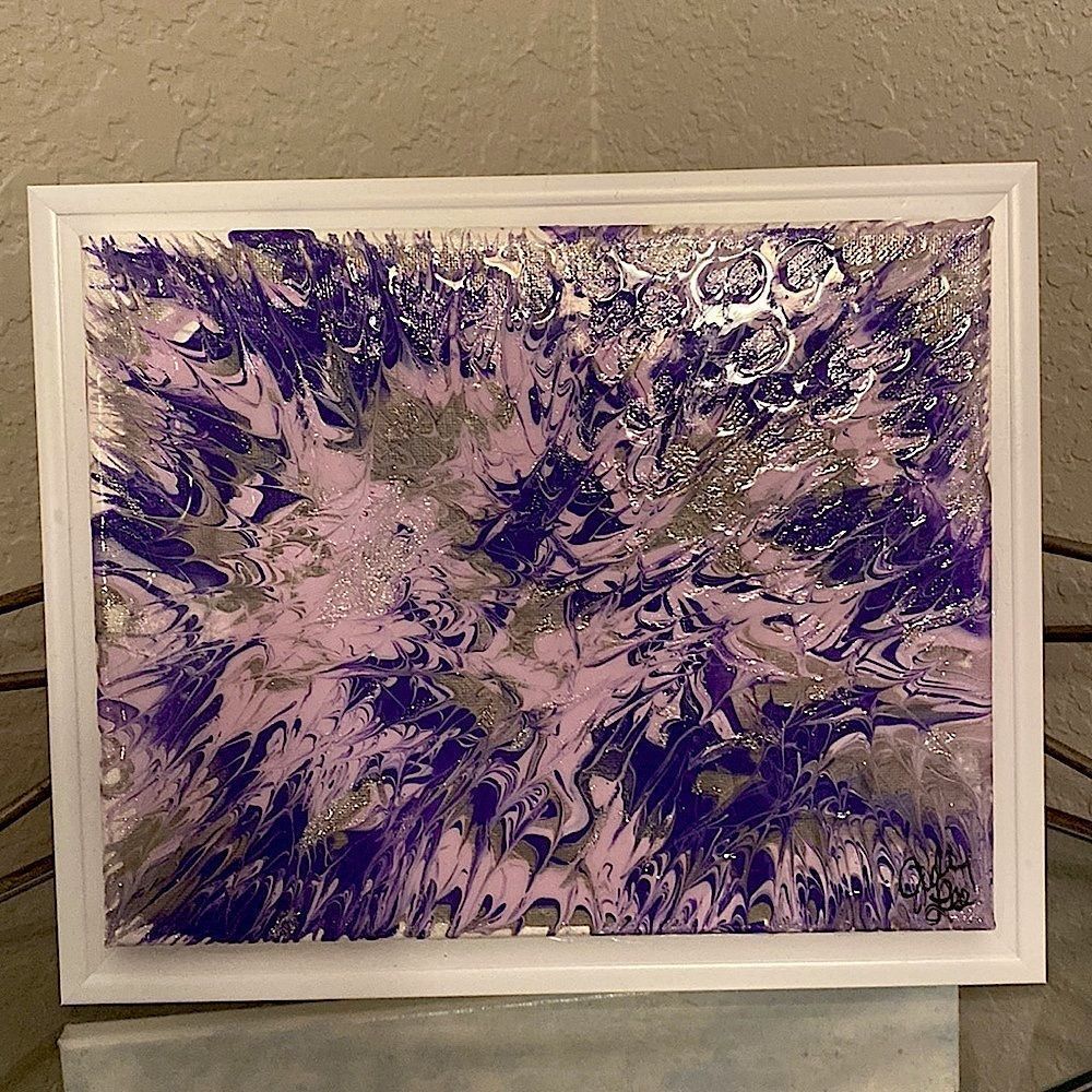 Framed Abstract Acrylic/Resin Art - Picture 5 of 8